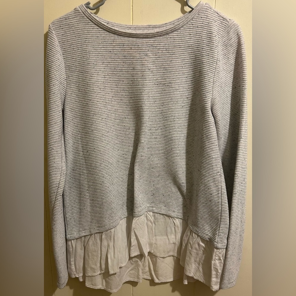 LOFT small knit long sleeves grey Sweater